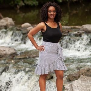 Stripe Ruffle Skirt